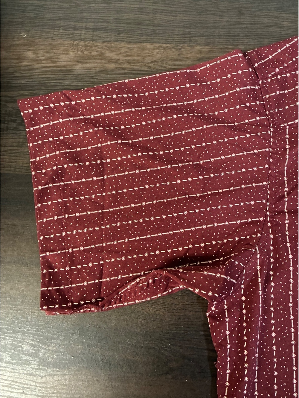 Poncho Maroon Farmer Western Short Sleeve Pearl Snap Shirt Size M Regular Fit - Picture 11 of 14